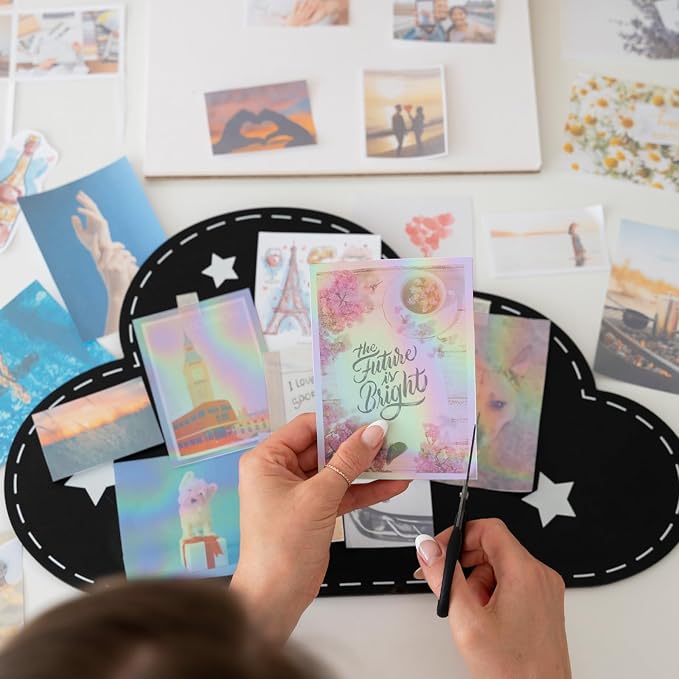20 Sheets Holographic Sticker Paper, 8.5x11 Inch Clear Printable Vinyl Sticker - Image 5