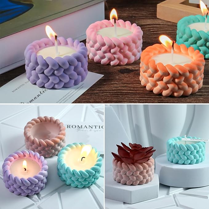 Wehous 2PCS Knot Shape Tealight Holder Mold, Unique 3D Candle Holder Silicone - Image 7