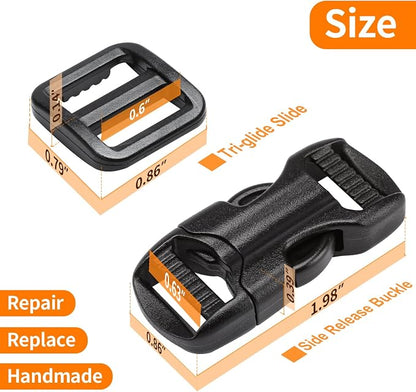 5/8" Buckle and Strap Set: 6 Yards of Thick Nylon Webbing, 6 Pack Quick Side - Image 5
