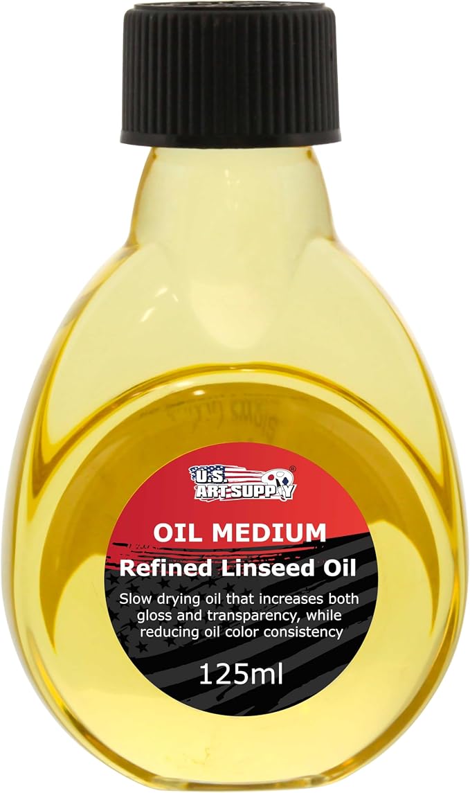 U.S. Art Supply Refined Linseed Oil, 125ml / 4.2 Fluid Ounce Container by USArtSupply