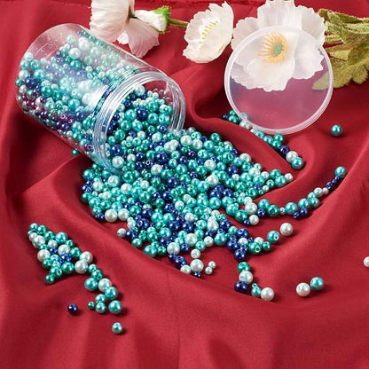 1840Pcs 4/6/8mm Glass Pearl Beads Pearlized Beads Multi Colors Round Spacer - Image 5