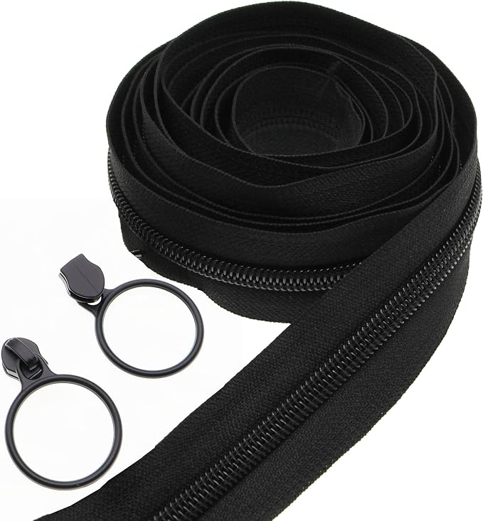Leekayer #5 Black Nylon Coil Zippers by The Yards Bulk 10 Yards - Image 7