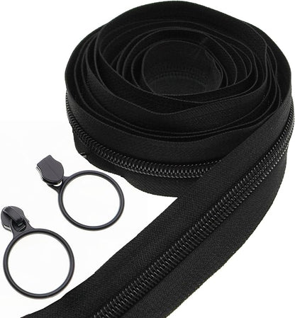 Leekayer #5 Black Nylon Coil Zippers by The Yards Bulk 10 Yards - Image 7