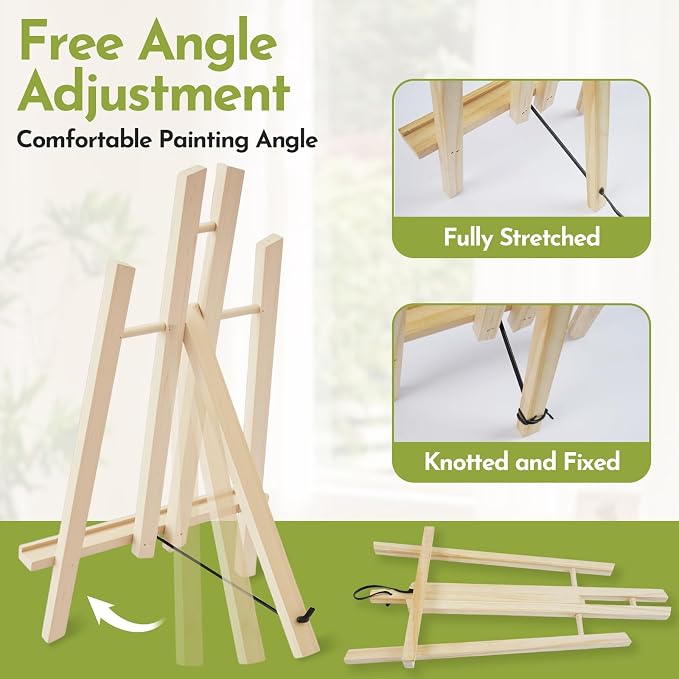 Conda 2 Pack 17 Inch Wooden Tabletop Easel Stand, A-Frame Art Painting Easel - Image 5