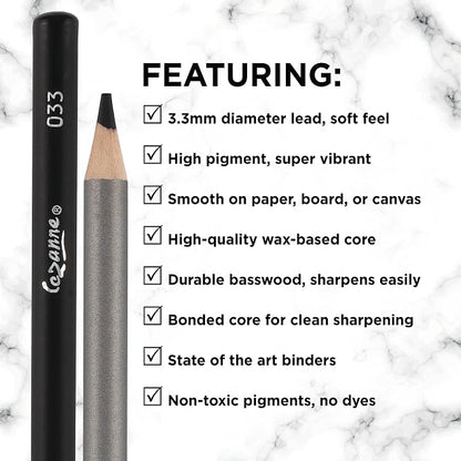 Creative Mark Cezanne Premium Colored Pencils Black Set of 12 - Image 4