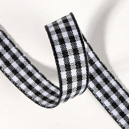 Buffalo Check Ribbon Black and White Gingham Ribbon 25 Yards - Image 4