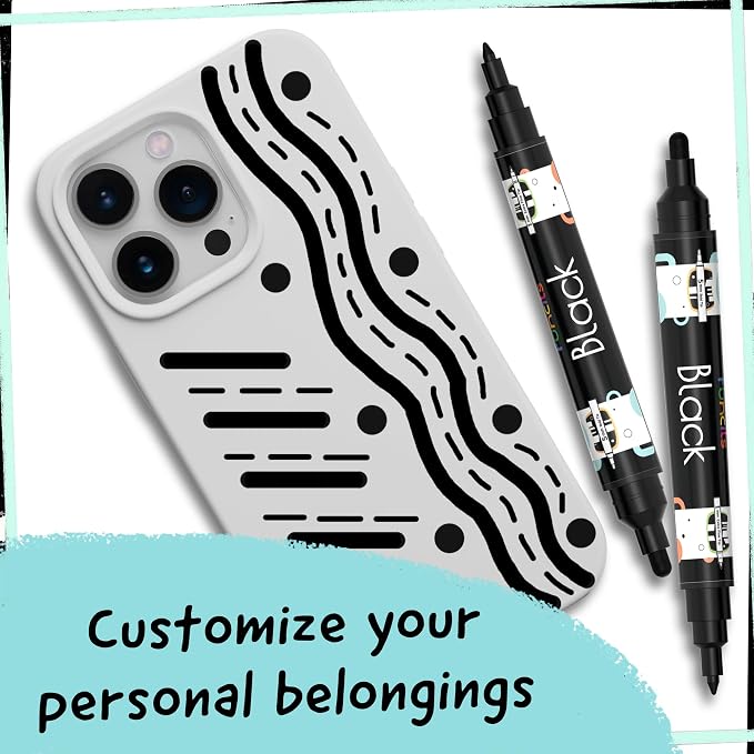 4 Dual Tip Black Paint Pens - Image 8