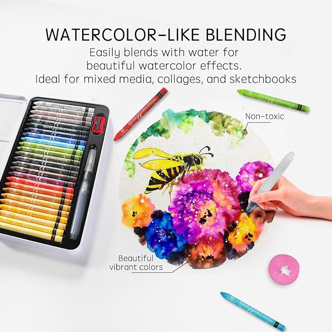 25 Colors Water Soluble Pastels, Watercolor Pastels Set - Image 2
