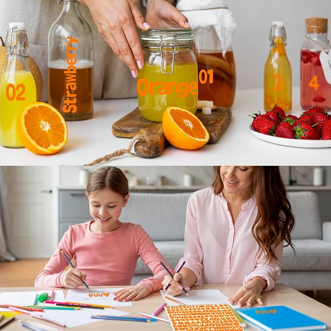 Alphabet Stickers, 12 Sheets Orange Letter Stickers - Image 5