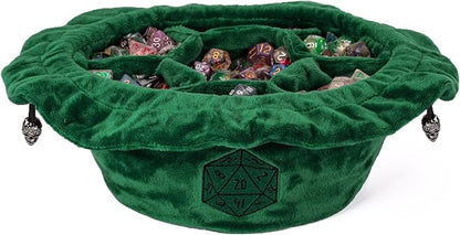 Large Dice Bags D&D with Pockets Green Storage Bag D20 Logo - Image 8