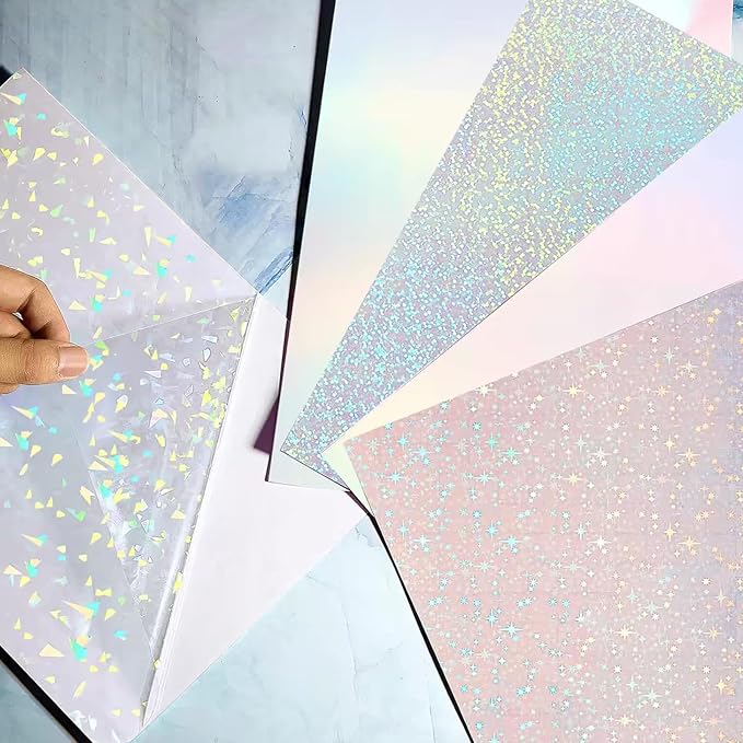 STARVAST 90 Sheets Holographic Sticker Paper, Transparent Holographic Vinyl - Image 4