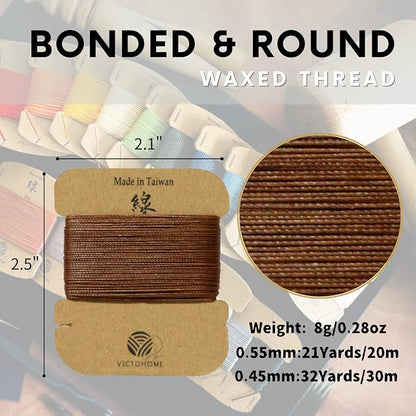 3-Ply Round Waxed Thread, 12 Colors, 252 Yards - Image 3