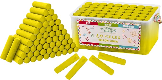 Kid Made Modern 60 Count Pack of Sidewalk Chalk – Yellow by KidMadeModern