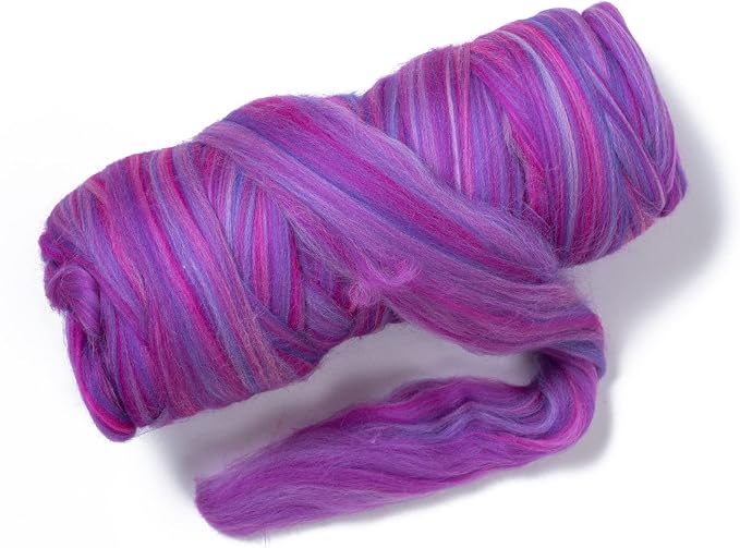 Kondoos Multi Colored Natural Wool roving, 1 lb. Best Wool by Kondoosnaturalfibers