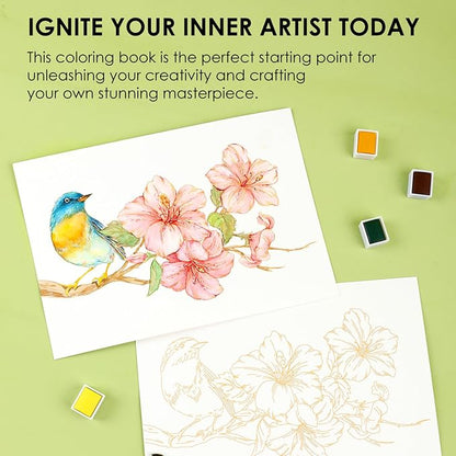 Grabie Watercolor Coloring Book, 15 Sheets Art Pad A5, Cotton Watercolor Book - Image 5