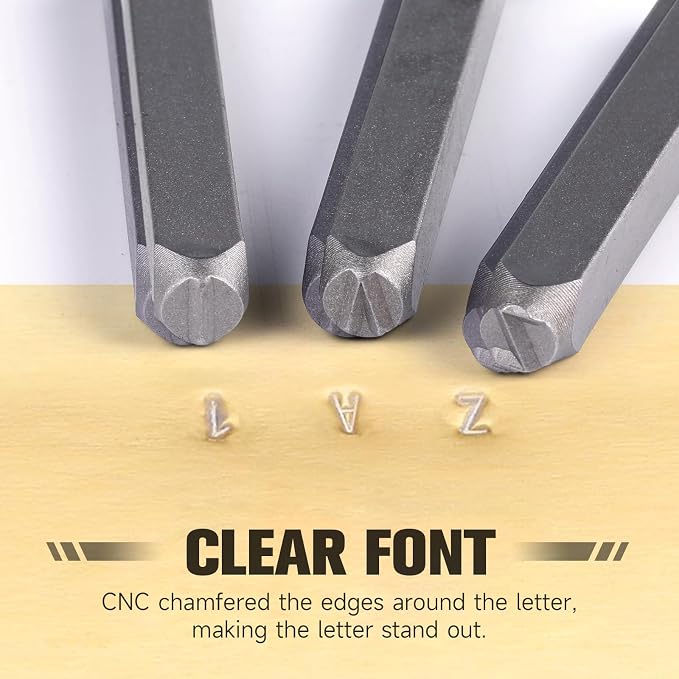 YKLP 37 Pcs Number and Letter Stamp Set, 1/4” Metal Letter Stamps DIY Arts & - Image 4