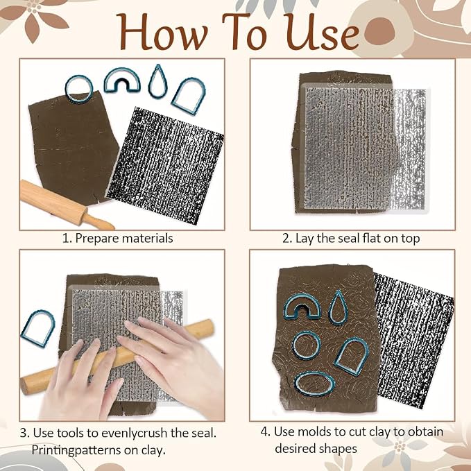 CHGCRAFT Polymer Clay Texture Sheets Sandpaper Texture Silicone Clay Texture - Image 3