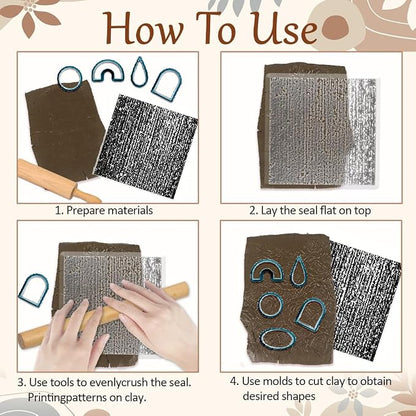 CHGCRAFT Polymer Clay Texture Sheets Sandpaper Texture Silicone Clay Texture - Image 3