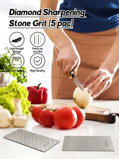 5PCS Diamond Sharpening Stones, Kalolary Knife Sharpener Stone Grit Diamond - Image 3