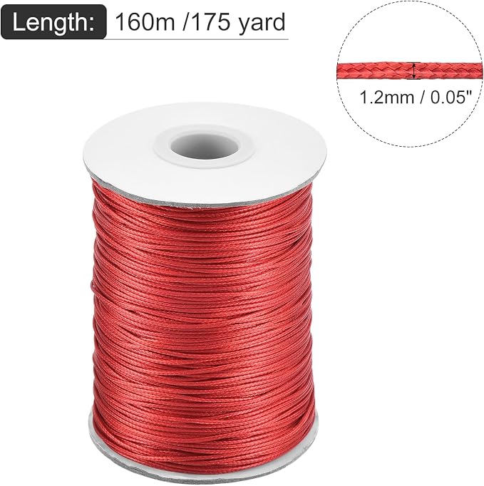 MECCANIXITY Waxed Cord 1.2mm Waxed Polyester Cord 175 Yard Wax String - Image 2