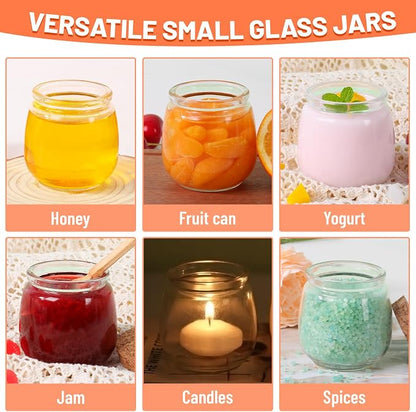 7oz Glass Jars with Cork & PE Lids 20Pack, Small Glass Pudding Jar - Image 4