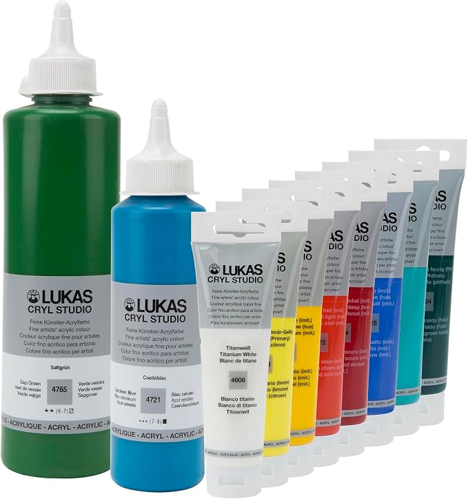 Lukas CRYL Studio Artist Acrylic Paint, Prussian Blue, 125 ml Tube - Image 2