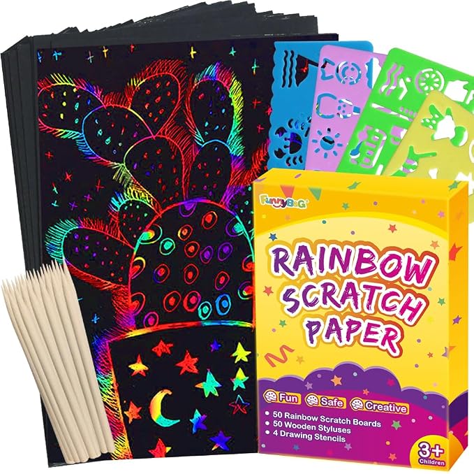 FUNNYB&G Rainbow Scratch Paper Art by FUNNYBG