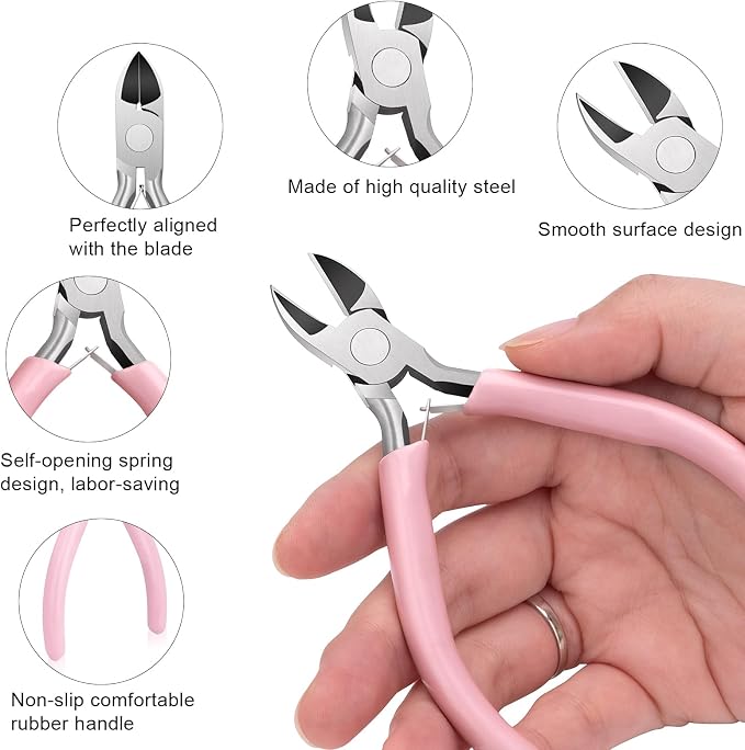5 Pack Jewelry Pliers Tool Set, Includes Round, Bent & Zipper Pliers - Image 3