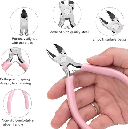 5 Pack Jewelry Pliers Tool Set, Includes Round, Bent & Zipper Pliers - Image 3