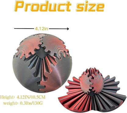 Gear Ball 3D Printed Spin Cube Fidget Toy, Sphere Stress Toy, GearSphere Desk - Image 2