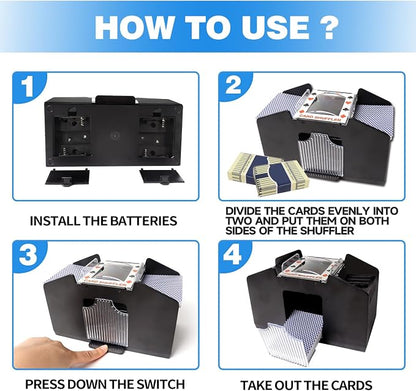 GSE Games & Sports Expert 4-Deck Automatic Card Shuffler, AC/DC-Power & - Image 5