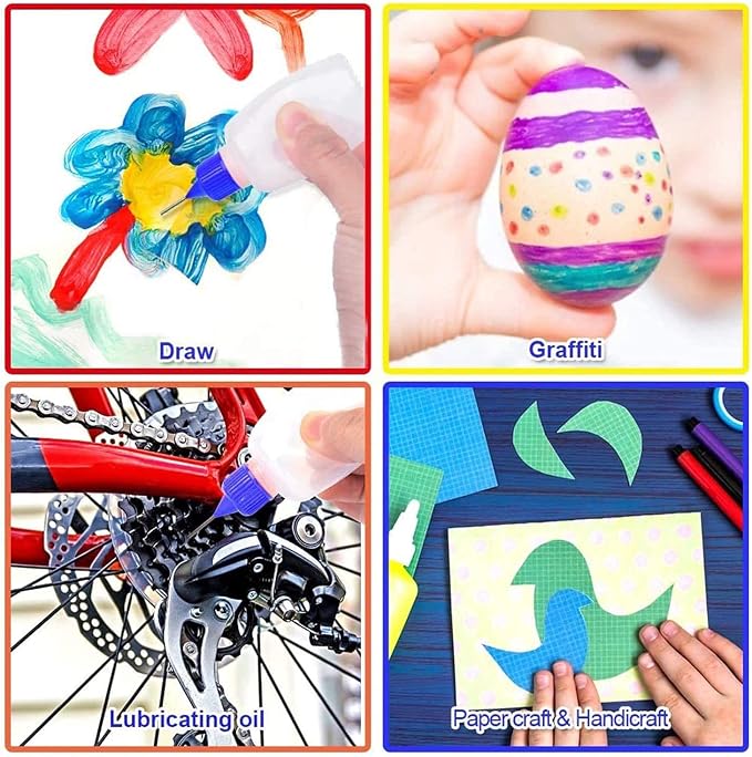6 Pcs 4 Ounce Needle Tip Glue Bottle 120ml Plastic Dropper Bottles Multicolor - Image 5
