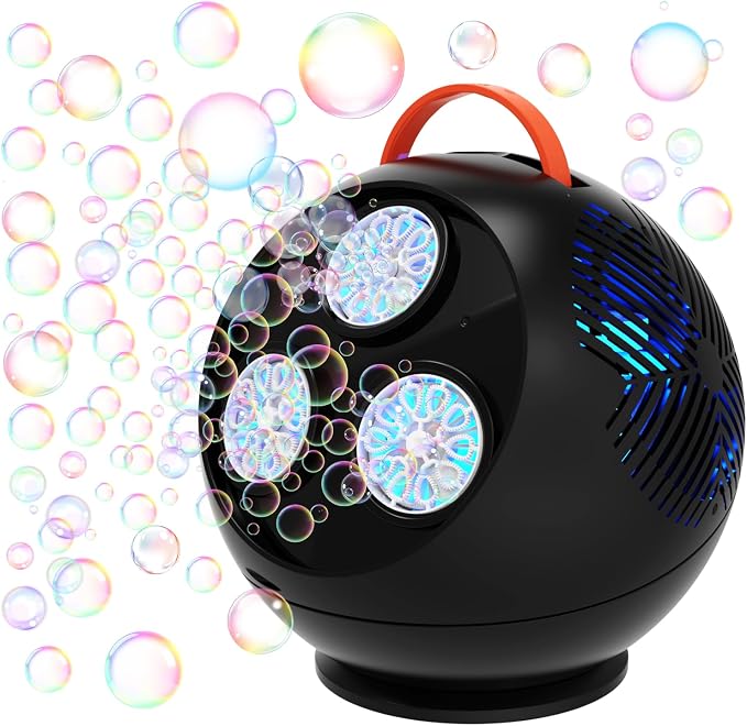 Bubble Machine for Kids Toddlers, 45°/360° Auto Rotatable Spherical Bubble by IFLOVE
