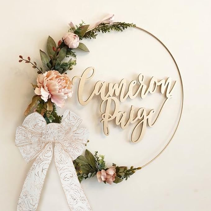 MEEDEE Floral Rose Wired 2.5 Inch Rose Gold Organza Sheer Ribbon, Wedding - Image 7