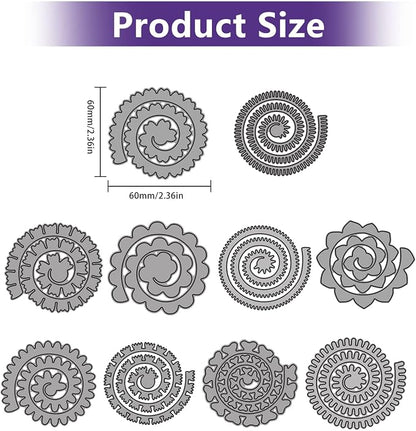 10pcs 3D Layering Rose Metal Cutting Dies, Daisy Flower Garland Wedding Cut - Image 2