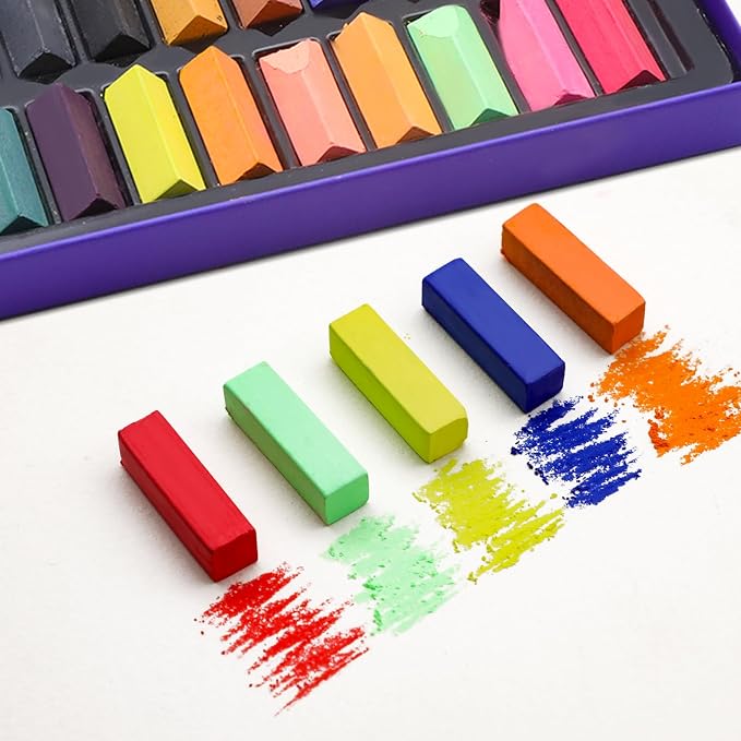 Artecho 66pcs Soft Pastels, 64 Colors Including 4 Fluorescent Colors, Extra - Image 3