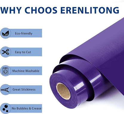RENLITONG Purple Iron on Vinyl 12Inch by 50ft Roll HTV Heat Transfer Vinyl - Image 2