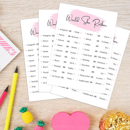 Would She Rather, Birthday Party Games, Girl Birthday Sleepover Party Favor - Image 3