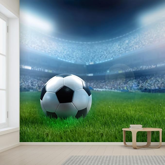 wall26 Close Up of a Football Ball on a Full Stadium Removable Wall Mural | - Image 2