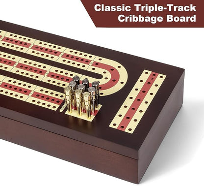 Cribbage Board Game Set, Premium Wooden Board - Image 3