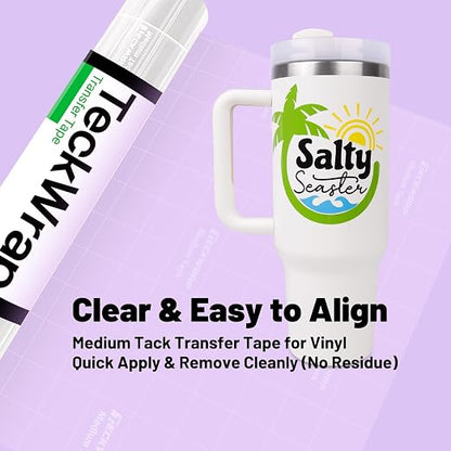 TECKWRAP Clear Transfer Tape for Vinyl -12INCH x 10 FT, Printable HTV, DIY - Image 6