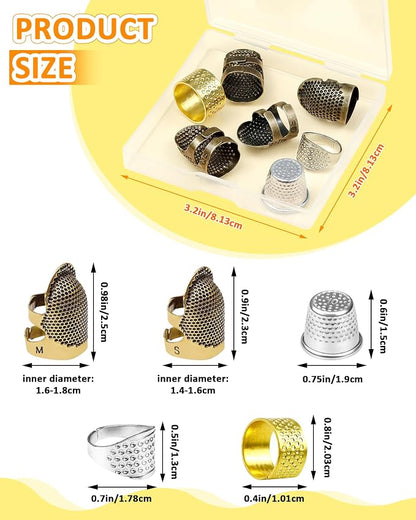 FIVEIZERO Thimble Kit– 7 PCS Sewing Thimbles - Image 2