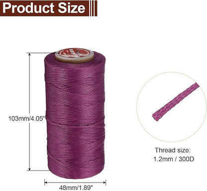 uxcell Flat Leather Sewing Waxed Thread, 140m / 153 Yards Polyester Wax String - Image 2