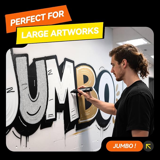3Pcs Silver Jumbo Poster Markers, 15MM Thick Permanent Acrylic Graffiti Markers - Image 4