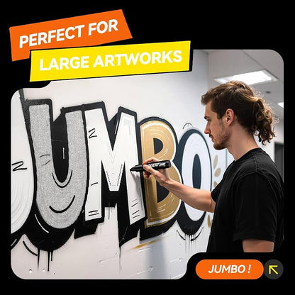 3Pcs Silver Jumbo Poster Markers, 15MM Thick Permanent Acrylic Graffiti Markers - Image 4