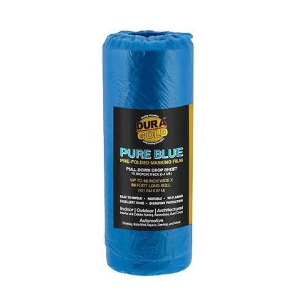 Dura-Gold 48" x 88' Pure Blue Pre-Folded Masking Film by Dura-Gold