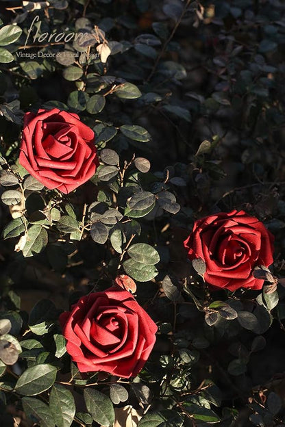 Floroom Artificial Flowers 50pcs Real Looking Dark Red Foam Fake Roses - Image 6