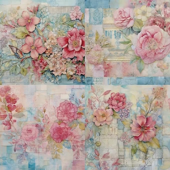 Vintage Floral Scrapbook Paper Pad - Image 2