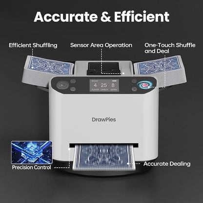 Automatic Card shuffler and Dealer 2-in-1 Machine 2025, 1-12 Player, Rotatable - Image 2