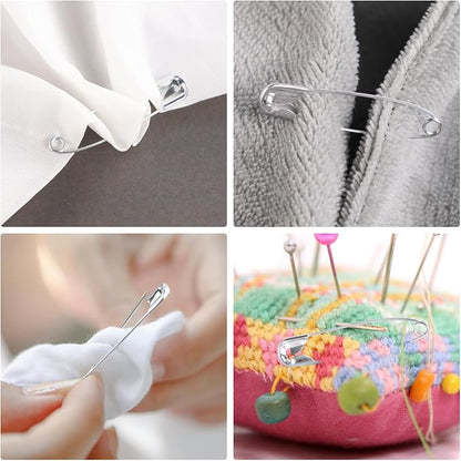 100 Pack Silver Safety Pins Assorted, Galvanized Steel Bulk Safety Pins - Image 5